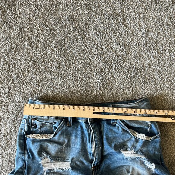 Kancan jean shorts womens 26 blue medium wash high rise distressed holy casual - Picture 8 of 11